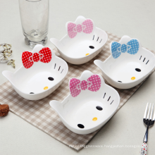 Haonai cute hello kitty ceramic rice/soup/noodle bowl, serving ceramic rice bowl for kids.